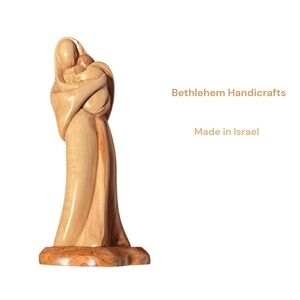 Bethlehem Handicrafts Olive Wood Mother and Child Sculpture Made in Israel